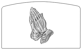 DACRO-516-SL-WT Silver Praying Hands White
